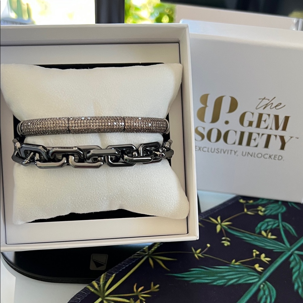 Bomb Party The Gem Society Hematite Stretch Bracelets